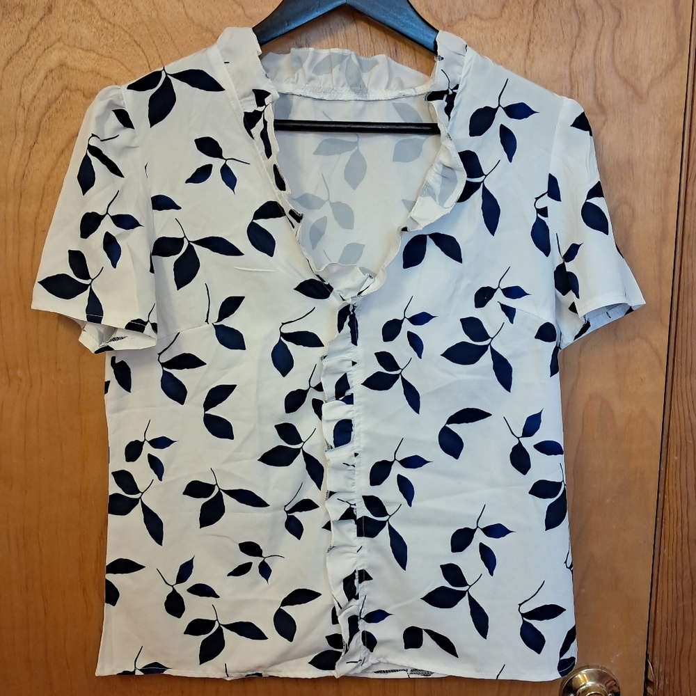 Leaf Print Women's Blouses